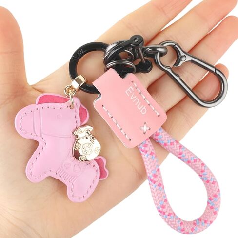 Leather Horse Bag Charm, Handbag Purse Pendant - Cute Keychain for Women Men | Gift Idea in Saudi Arabia