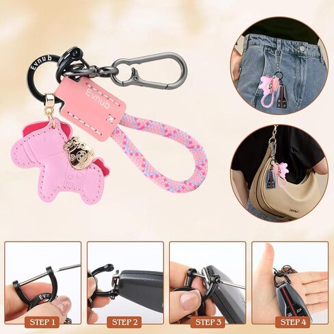 Leather Horse Bag Charm, Handbag Purse Pendant - Cute Keychain for Women Men | Gift Idea in Saudi Arabia