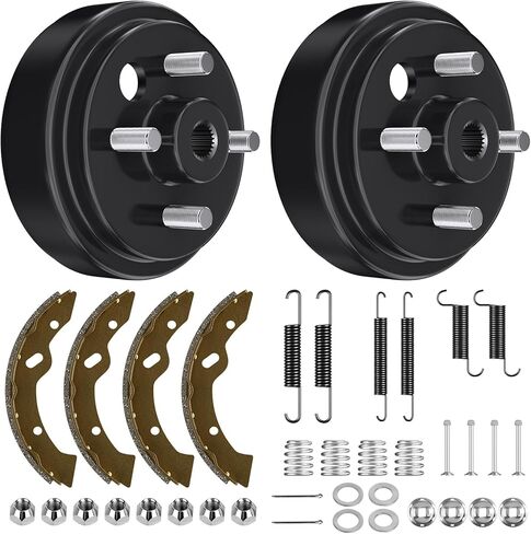 Golf Cart Brake Drum Maintenance Kit for 1997–UP Electric EZGO TXT PDS, Repair Kit with Brake Hub Drums, Shoes/Pads, Spring Kit, Replace OEM# 19186G1 70794G01 70795G01 27943G01 (Not for Gas Models) in Saudi Arabia
