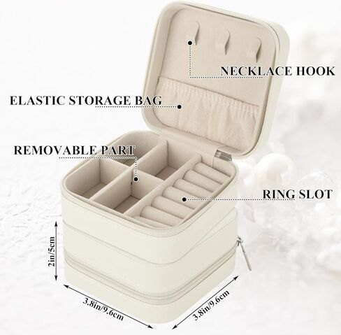 LANIAKEA 12PCS Travel Jewelry Case Box Mini Jewelry Travel Case PU Leather Small Travel Jewelry Case Organizer Storage for Women (White) in Saudi Arabia