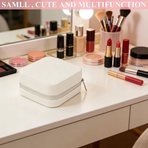 LANIAKEA 12PCS Travel Jewelry Case Box Mini Jewelry Travel Case PU Leather Small Travel Jewelry Case Organizer Storage for Women (White) in Saudi Arabia
