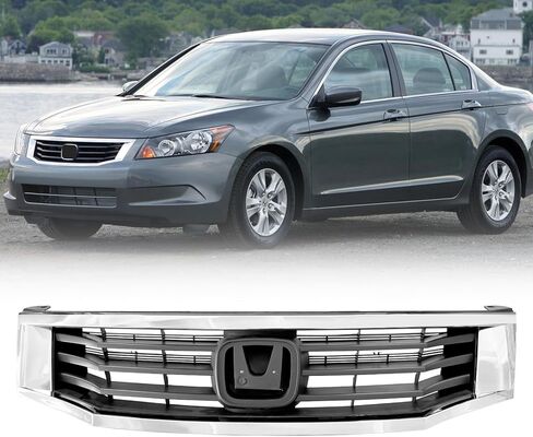 شبكة المصد الأمامي باللون الأسود مع شواية شبكية من الكروم لسيارة Honda Accord المصد العلوي للشواية 2008 2009 2010 in Kuwait
