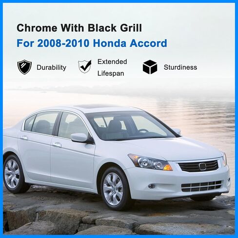 شبكة المصد الأمامي باللون الأسود مع شواية شبكية من الكروم لسيارة Honda Accord المصد العلوي للشواية 2008 2009 2010 in Kuwait