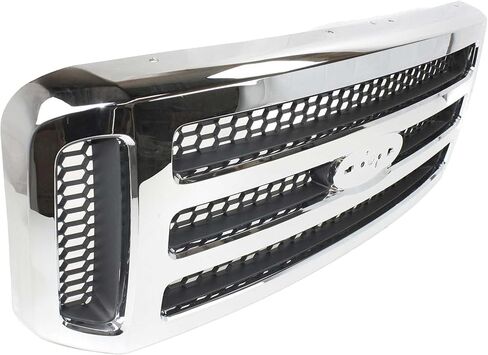 مجموعة الشبكة الأمامية Garage-Pro لسيارة Ford F-250 Super Duty 2005-2007، F-350 Super Duty، Excursion 2005، F-450 Super Duty، غلاف من الكروم، إدراج رمادي مطلي FO1200456، شواية الشاحنة in Saudi Arabia
