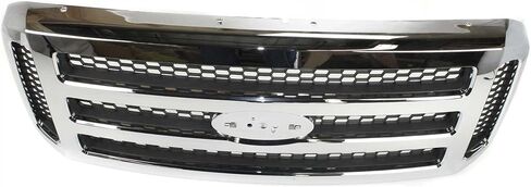 مجموعة الشبكة الأمامية Garage-Pro لسيارة Ford F-250 Super Duty 2005-2007، F-350 Super Duty، Excursion 2005، F-450 Super Duty، غلاف من الكروم، إدراج رمادي مطلي FO1200456، شواية الشاحنة in Saudi Arabia