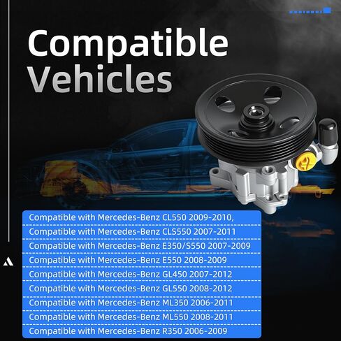 21-120 power steering pump with pulley Compatible with Mercedes-Benz CL550 2009-2010, for CLS550 2007-2011, for E350/S550 2007-2009, for E550 2008-2009, for GL450 2007-2012, for GL550 2008-2012 in Saudi Arabia