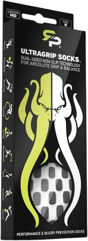 جوارب الكاحل Ultragrip V2 مزدوجة الجوانب بتقنية مضادة للانزلاق (أبيض، متوسط) in Kuwait