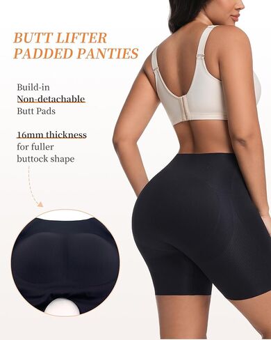 Stoto Butt Lifting Shapewear with Butt Pads Padded Underwear for Women Booty Lifting Panties Hip Enhancer Tummy Control Shaper Shorts Black XXL in Kuwait