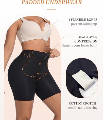 Stoto Butt Lifting Shapewear with Butt Pads Padded Underwear for Women Booty Lifting Panties Hip Enhancer Tummy Control Shaper Shorts Black XXL in Kuwait