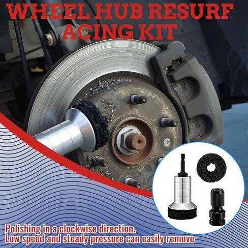 BBTO Wheel Hub Cleaning Tool Kit Wheel Stud Cleaner Brake Hub Resurfacing Kit Includes 9 Pads with Holder and Adapter, Quick Rust Removal Fits Power Drill or 1/2" Wrenches for Nuts Car Truck in Saudi Arabia