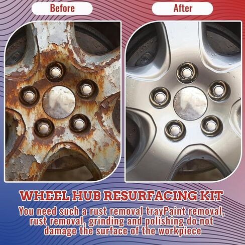 BBTO Wheel Hub Cleaning Tool Kit Wheel Stud Cleaner Brake Hub Resurfacing Kit Includes 9 Pads with Holder and Adapter, Quick Rust Removal Fits Power Drill or 1/2" Wrenches for Nuts Car Truck in Saudi Arabia