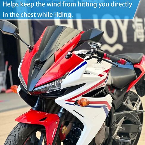 دراجة نارية CBR500R الزجاج الأمامي هدية الزجاج الأمامي شاشة قناع الرياح منحرف يناسب Ho&n&da CB 500 R CBR 500R الملحقات 2016 2017 2018 (دخان أسود) in Saudi Arabia