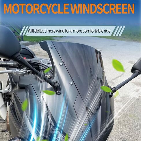 دراجة نارية CBR500R الزجاج الأمامي هدية الزجاج الأمامي شاشة قناع الرياح منحرف يناسب Ho&n&da CB 500 R CBR 500R الملحقات 2016 2017 2018 (دخان أسود) in Saudi Arabia
