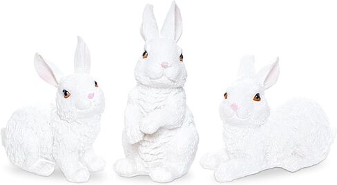3 Pcs Easter Rabbit Figurines, Spring Bunny Statue Gifts, Cute Easter Decor Bunny Decorations for Table Home Garden in Saudi Arabia
