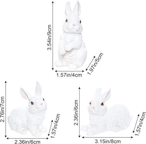 3 Pcs Easter Rabbit Figurines, Spring Bunny Statue Gifts, Cute Easter Decor Bunny Decorations for Table Home Garden in Saudi Arabia