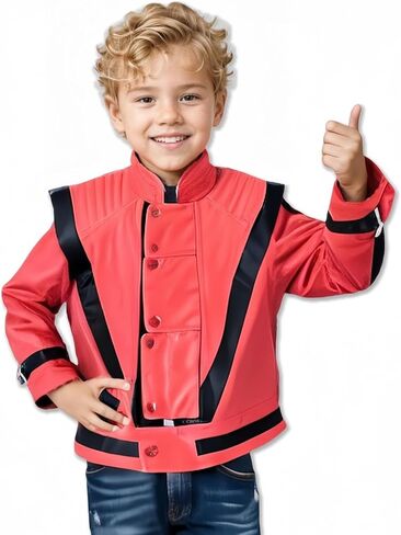 سترة جلدية حمراء لأداء الهالوين للأطفال الأولاد مقاس أطفال - عرض المواهب المدرسية للزومبي in Kuwait