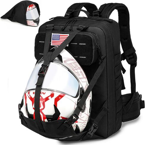 Motorcycle Helmet Backpack for Men, Cycling Backpack, Large Capacity Waterproof Helmet Holder, Helmet Storage Bag Hiking Backpack Black in Saudi Arabia