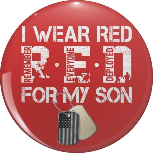 RED Friday For My Son Remember Everyone Deployed Metal Lapel Hat Pin Tie Tack Pinback 0.75" in Saudi Arabia