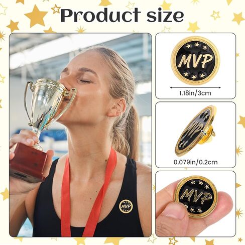 25 قطعة من دبابيس Mvp دبابيس المينا السائبة مع مشبك فراشة، جائزة Mvp لبطولة الماعز تقدير طية صدر السترة للكرة اللينة وكرة القدم البيسبول وكرة السلة وفريق كرة السلة والهدايا الرياضية وجائزة الفريق الرياضي in Saudi Arabia