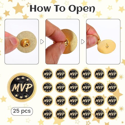 25 قطعة من دبابيس Mvp دبابيس المينا السائبة مع مشبك فراشة، جائزة Mvp لبطولة الماعز تقدير طية صدر السترة للكرة اللينة وكرة القدم البيسبول وكرة السلة وفريق كرة السلة والهدايا الرياضية وجائزة الفريق الرياضي in Saudi Arabia