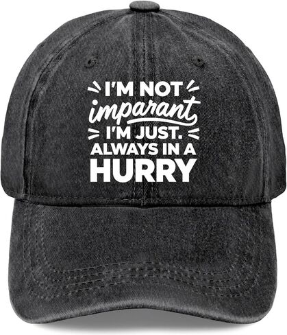 Not-Impatient Just Always in Hurry Hat for Womens Cool Washed Distressed in Saudi Arabia