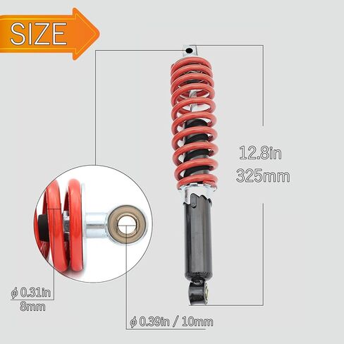 2Pcs 325mm Front Shock Absorber Fit for Hammerhead Twister 150 GT GTS SS 250 150cc-250cc 12-3/4 Inches Front Adjustable Suspension Shock Absorber Fit for 150CC 250CC Go Karts in Saudi Arabia