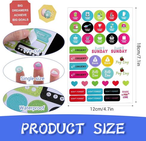 16 Sheet 3280 Planner Stickers, Colorful Calendar Stickers to Remind to Do Daily Tasks, Journaling, Decorate Your Planner Accessories in Saudi Arabia