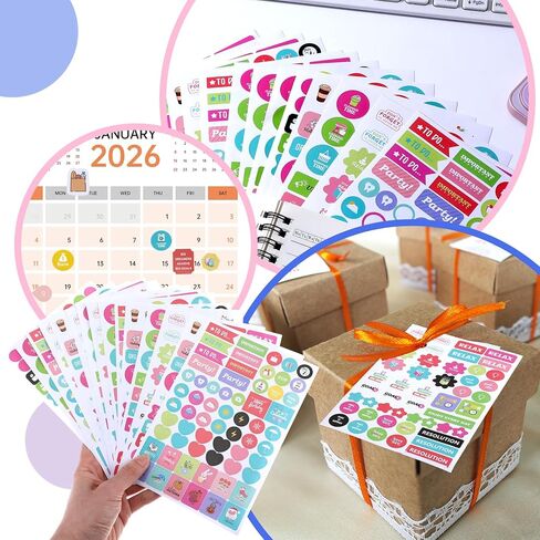 16 Sheet 3280 Planner Stickers, Colorful Calendar Stickers to Remind to Do Daily Tasks, Journaling, Decorate Your Planner Accessories in Saudi Arabia