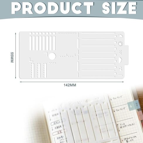 2 Pcs PVC Stencil for Journaling, Banners, Lines, Lists, Bookmark, Planning, Planner Stamps, Habit Tracker, Dot Journal Stencil for Diary, Template, Scrapbook DIY Accessories in Kuwait