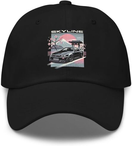 قبعة R34 Skyline Dad – قبعة JDM Legend Car مع أزهار الكرز وفنون جبل فوجي in Saudi Arabia