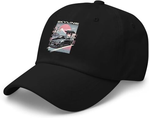قبعة R34 Skyline Dad – قبعة JDM Legend Car مع أزهار الكرز وفنون جبل فوجي in Saudi Arabia