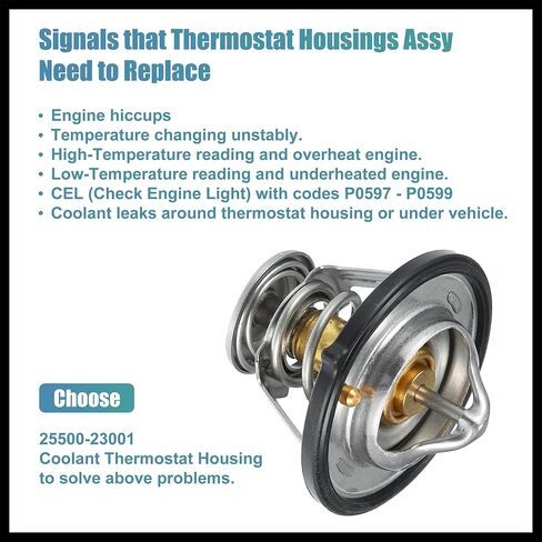 25500-23001 Engine Coolant Thermostat Housing Assembly for Hyundai Tucson 2005-2015 for Hyundai Sonata Elantra Accent Durable Material in Saudi Arabia