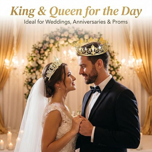 6 قطع من تاج الملك للحفلات الراقصة، تاج الملك والملكة وتاج للنساء والرجال، إكسسوارات شعر كريستالية، تاج الأميرات الكريستالي، عصابة رأس تاج لحفلات الزفاف وحفلات الزفاف وحفلات أعياد الميلاد in Kuwait