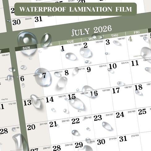 2026 Yearly Wall Calendar - 2026 Dry Erase Calendar for Wall, 34.6" x 22.9", Jan. 2026 - Dec. 2026, 2026 Wall Calendar for both Vertical/Horizontal use, Reversible in Saudi Arabia