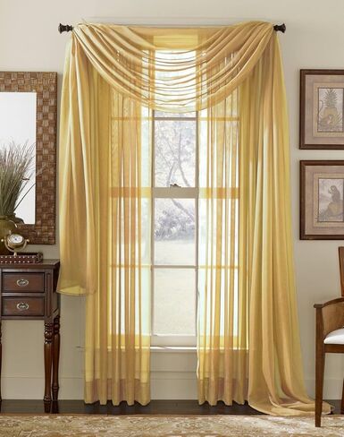 Empire Home Unlimited Solid Wide Window Sheer Scarf - 54" Wide X 216" Long (Crimson Red) in Saudi Arabia