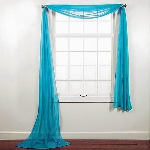 Empire Home Unlimited Solid Wide Window Sheer Scarf - 54" Wide X 216" Long (Crimson Red) in Saudi Arabia