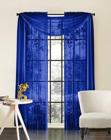 Empire Home Unlimited Solid Wide Window Sheer Scarf - 54" Wide X 216" Long (Crimson Red) in Saudi Arabia