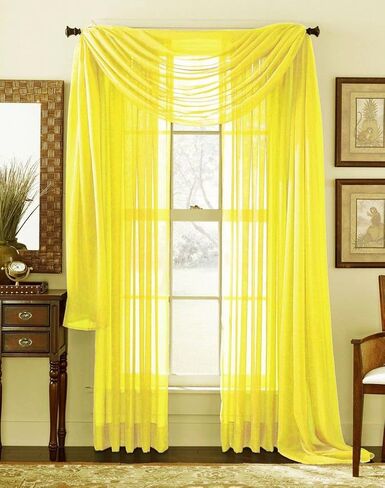 Empire Home Unlimited Solid Wide Window Sheer Scarf - 54" Wide X 216" Long (Crimson Red) in Saudi Arabia
