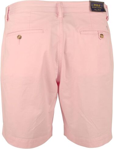 Men's Classic Fit Stretch 9" Flat Front Chino Shorts Pink 33 in Saudi Arabia