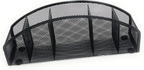 5-Tier Desk Organizer & Pen Holder, Large-Capacity Metal Mesh Pencil Cup, Cute Aesthetic Desktop Caddy for Markers, Art Supplies, Makeup Brushes, Black in Saudi Arabia