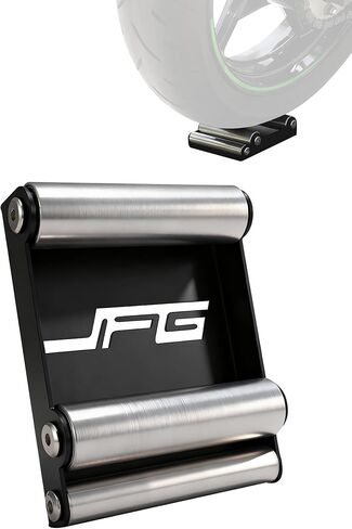 JFG RACING Motorcycle Wheel Cleaning Stand,Universal Paddock Stand Portable Wheel Roller Stand for Motorcycle Street Bike for Tire Cleaning - Black in Kuwait