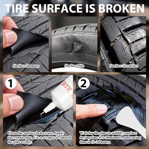 60ML*2 Tire Repair Glue Kit, 30 PCS Tire Repair Rubber Nails，for Vacuum Tires Puncture Repair on Cars, Motorcycles, Trucks, and Tractors, Tire Plug kit. in Saudi Arabia