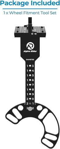 Alpha Rider Upgraded Universal Wheel Fitment Tool for 4 and 5 Lug Wheel Bolt Pattern - Wheel Offset Measuring Gauge Hub Tool Supports 13 to 22 Inch Wheel Diameters (Aluminum Alloy) in Saudi Arabia