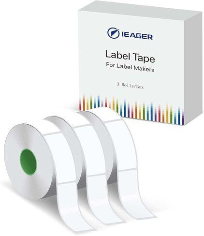 شريط صانع الملصقات iEager، ملصق حراري بشريط D30 لآلة الملصقات الصغيرة، متوافق مع طابعة الملصقات D30، أبيض، 15 مم × 30 مم، مجموعة من 3 in Kuwait