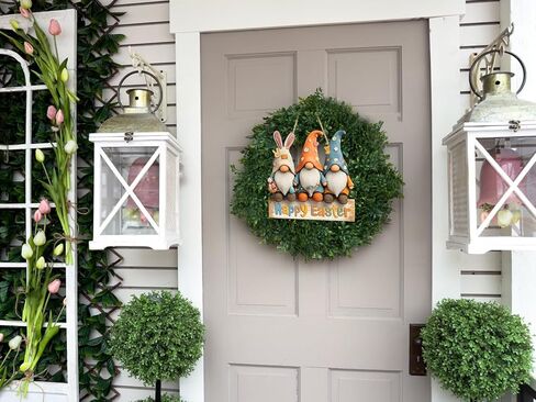 ديكورات باب عيد الفصح الخشبية - لافتة باب عيد الفصح السعيد - لوحة لجدار المنزل ونافذة إكليل المزرعة وديكورات الربيع الداخلية والخارجية in Kuwait