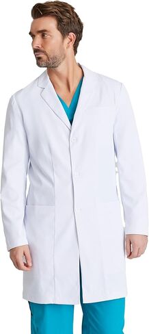BARCO Verse Lab Coat for Men - Professional, 3-Pocket, 3-Button Closure Long Sleeve 38" Men's Lab Coat in Kuwait