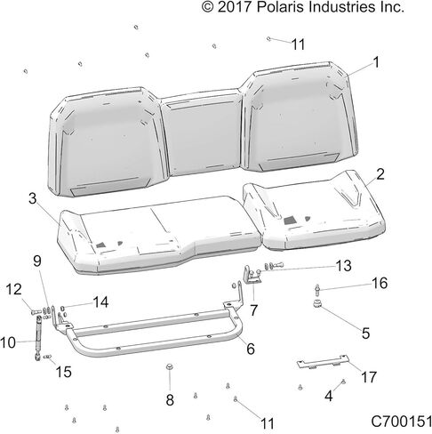 Polaris 2689206 ASM-SEAT BACK FULL BK/BRN/EMBD in Saudi Arabia