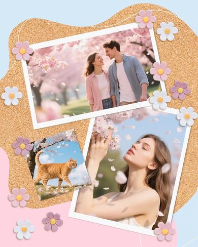 دبابيس دفع زهرة eZAKKA، 50 قطعة من دبابيس الدفع اللطيفة لألواح الفلين المزخرفة بمسامير الإبهام لجدار الصور، والجدار المميز، والخريطة، ولوحة الإعلانات، والمكتب أو المنزل in Kuwait