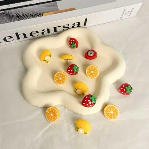 الفاكهة تحت عنوان الإبداعي، 30 دبابيس دفع لطيف للبرتقال والليمون والفراولة دبابيس دفع الزخرفية للوحات الإعلانات جدران الصور لوحات الفلين وأجهزة الكمبيوتر المحمولة in Kuwait