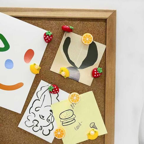 الفاكهة تحت عنوان الإبداعي، 30 دبابيس دفع لطيف للبرتقال والليمون والفراولة دبابيس دفع الزخرفية للوحات الإعلانات جدران الصور لوحات الفلين وأجهزة الكمبيوتر المحمولة in Kuwait